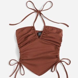 Brown Women Halter Top